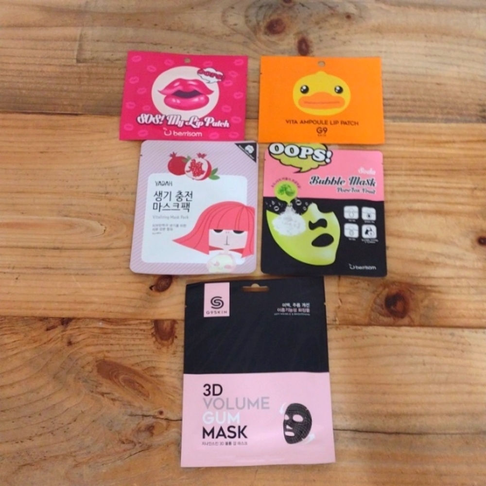 Bundle of 5 Face & Lip Masks NWT